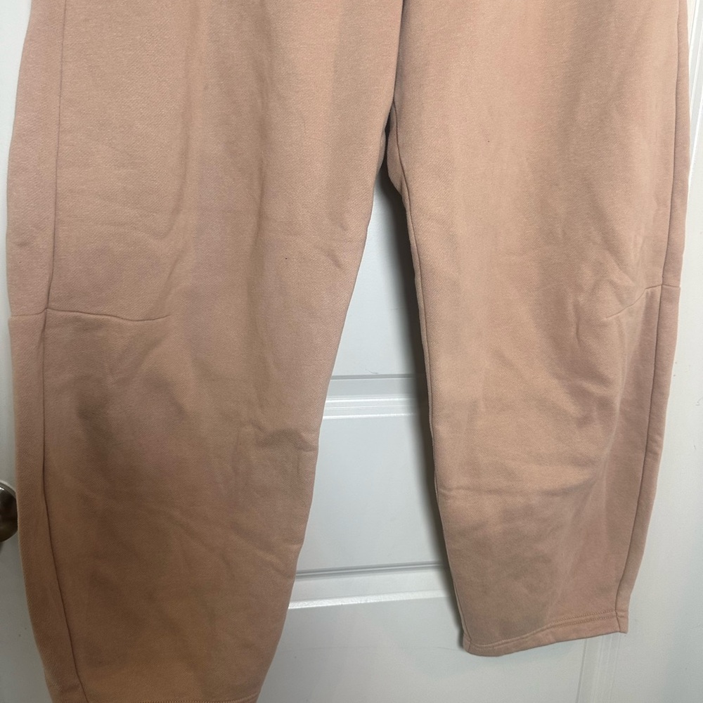 Abercrombie & Fitch High Rise Sunday Barrel  Tan Drawstring Waist Sweatpants, L - Picture 6 of 12